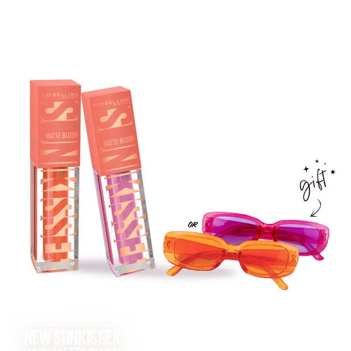 x2 Maybelline Sunkisser 12H Longwear Multi-use Matte Liquid Blush, Bronzer, Blendable, Buildable + FREE SUNGLASSES