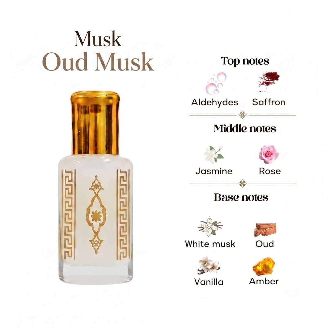 Musk Al aarous, Tahara, Oud and More 12ml