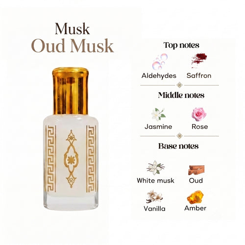 Musk Al aarous, Tahara, Oud and More 12ml