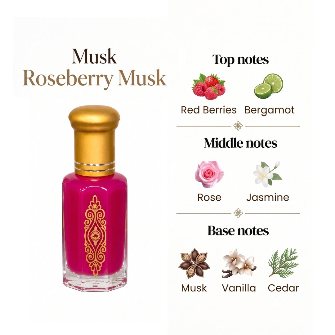 Musk Al aarous, Tahara, Oud and More 12ml